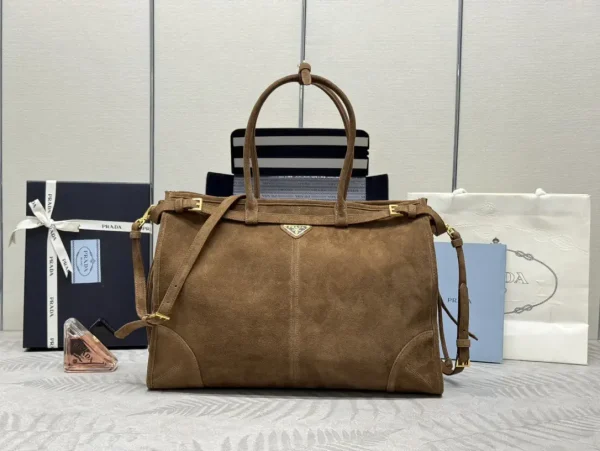 Prada Suede Top Handle Crossbody Bag image 1