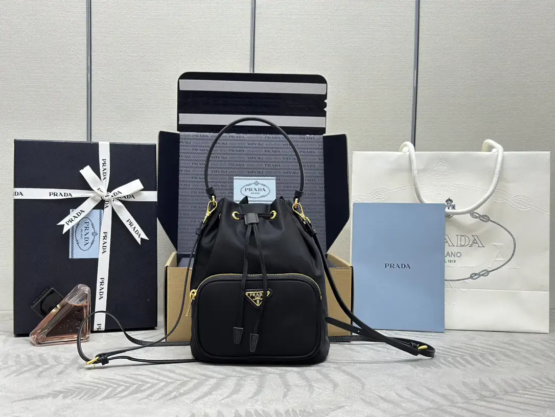 Prada Black Nylon Bucket Bag image 1
