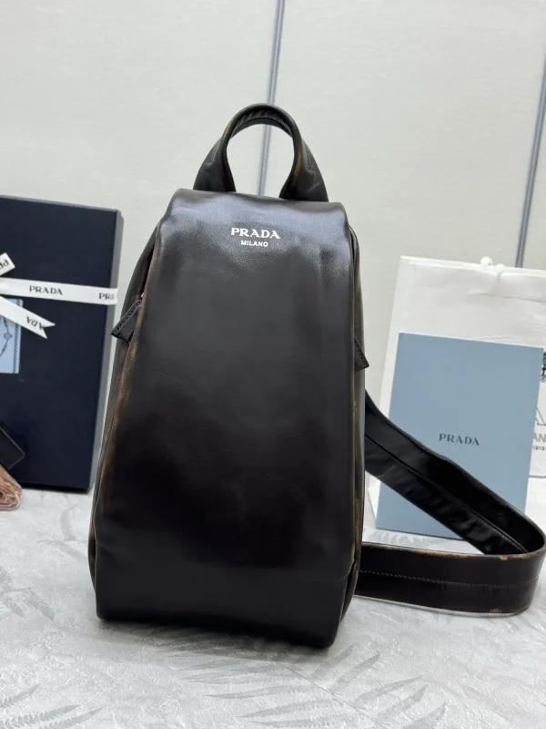 Prada Vintage Effect Leather Sling Bag image 1