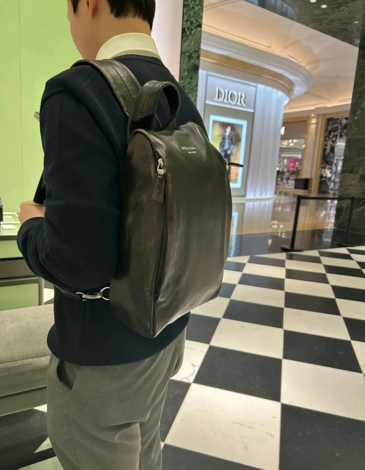 Prada Distressed Leather Sling Bag image 1