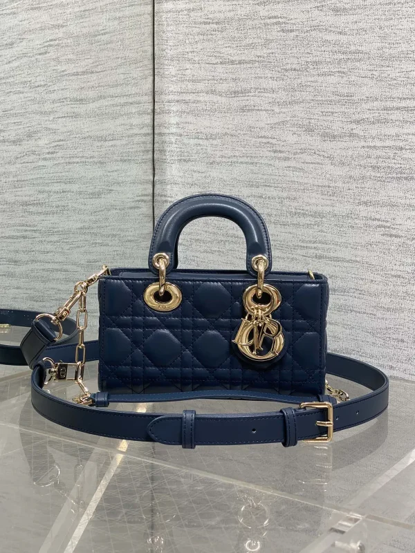 Dior Navy Quilted Mini Top Handle Bag image 1