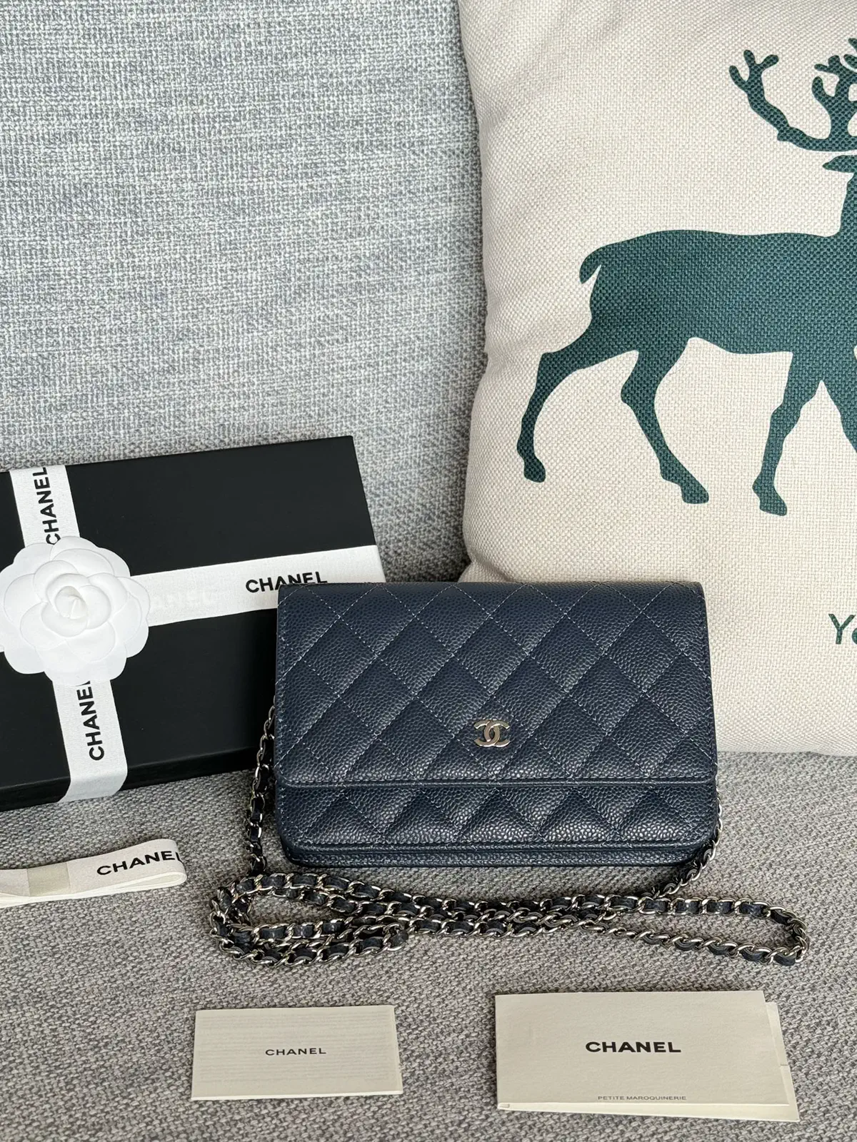 Chanel Quilted Caviar Wallet on Chain image 1