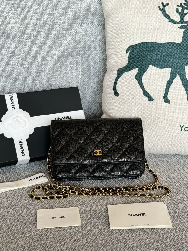 Chanel Black Quilted Wallet on Chain image 1