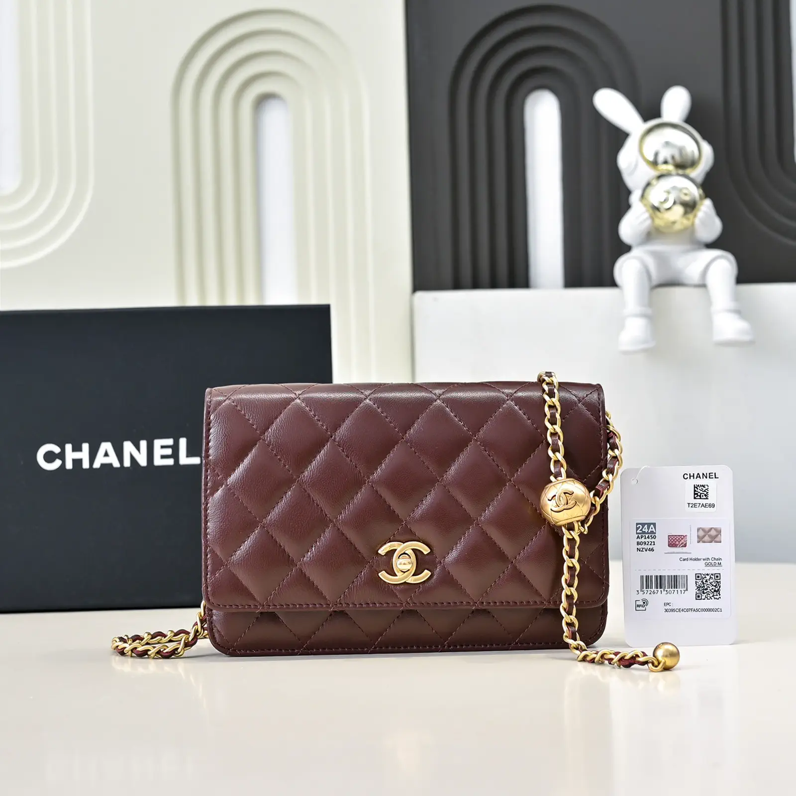 Chanel Quilted Wallet on Chain with Gold Ball Adjuster image 1