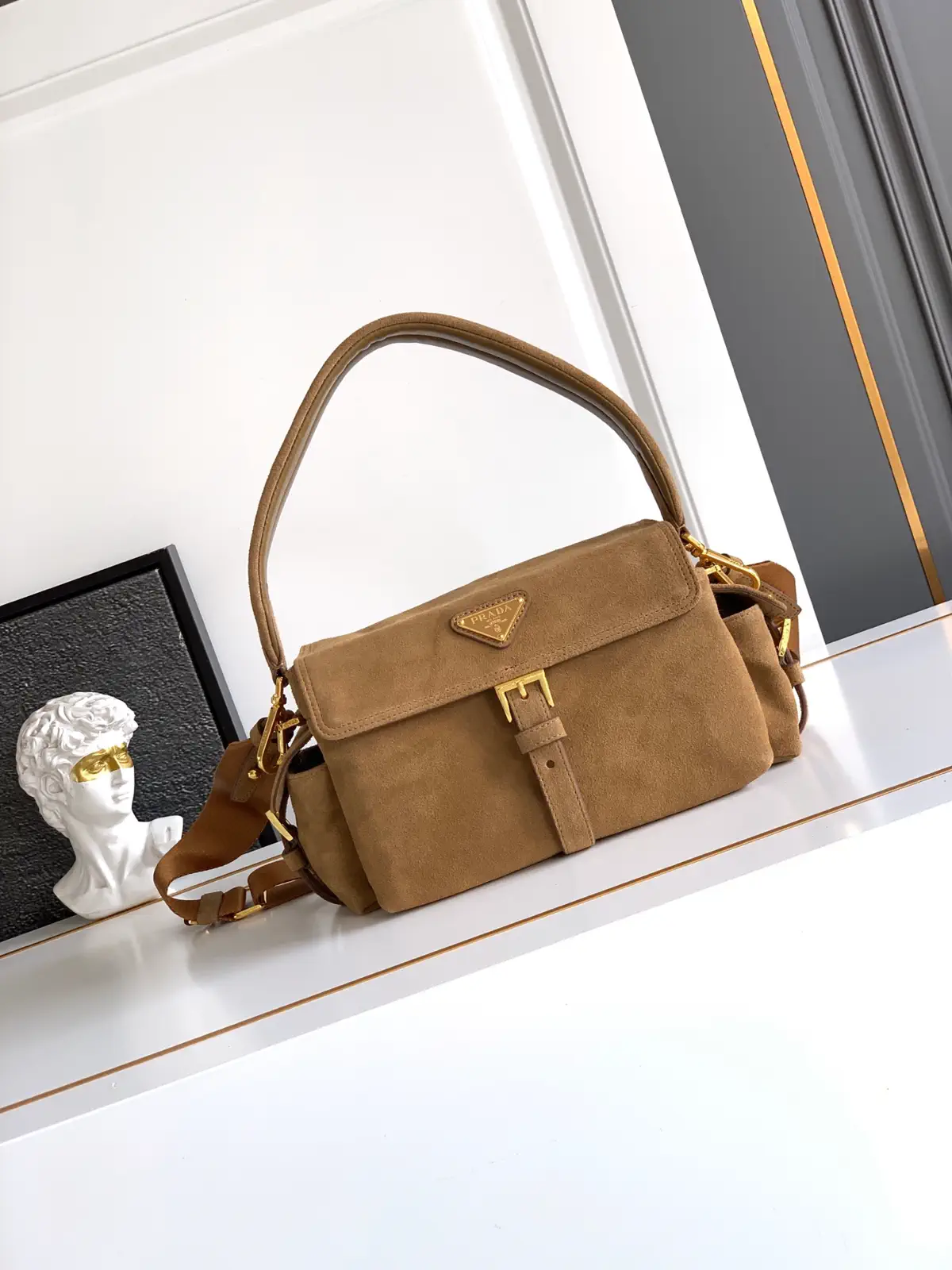 Prada Suede Messenger Shoulder Bag image 1