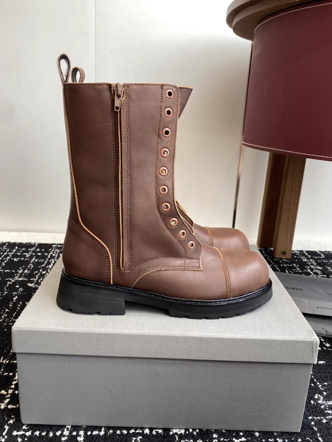 Balenciaga 25ss Fall Winter Fake Lace-Up Martin Boots image 1