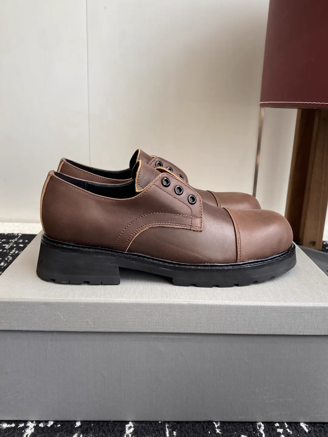 Balenciaga 25ss Faux Lace-Up Vintage Loafers image 1