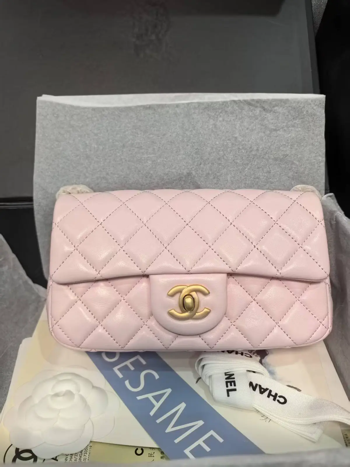 Chanel Pink Quilted Flap Bag with Adjustable Chain Strap image 1