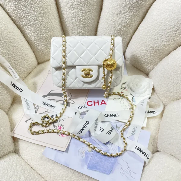 Chanel White Quilted Flap Bag with Adjustable Chain Strap image 1
