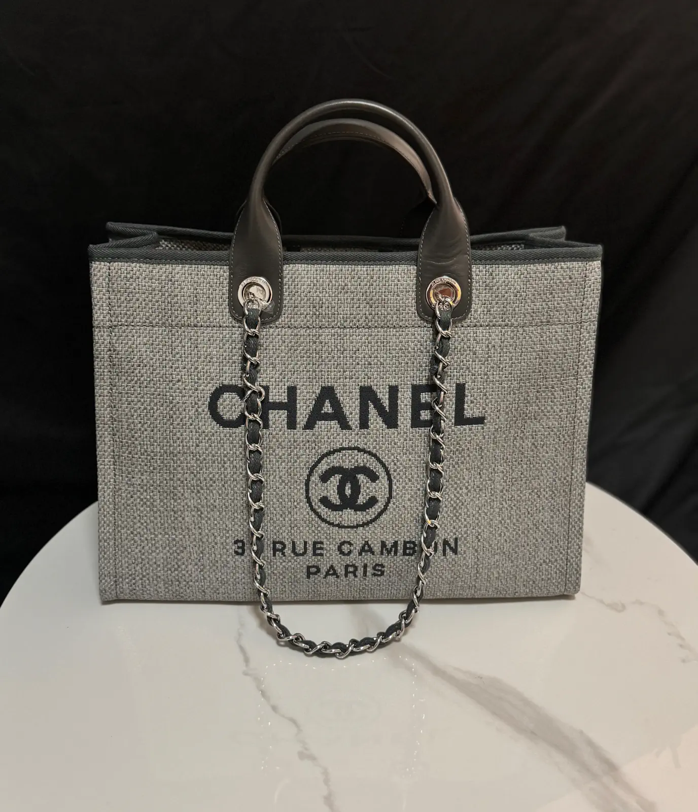 Chanel Dark Grey Tote Bag image 1