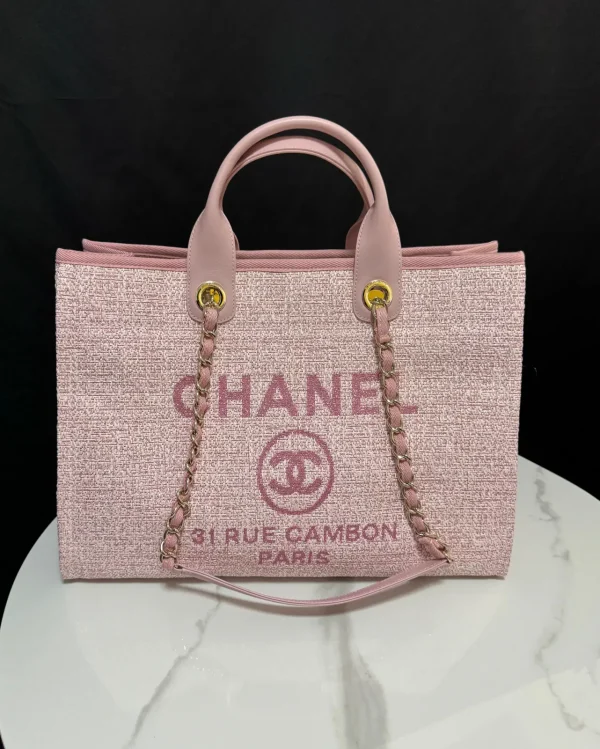 Chanel Pink Tote Bag with 31 Rue Cambon Paris Logo image 1