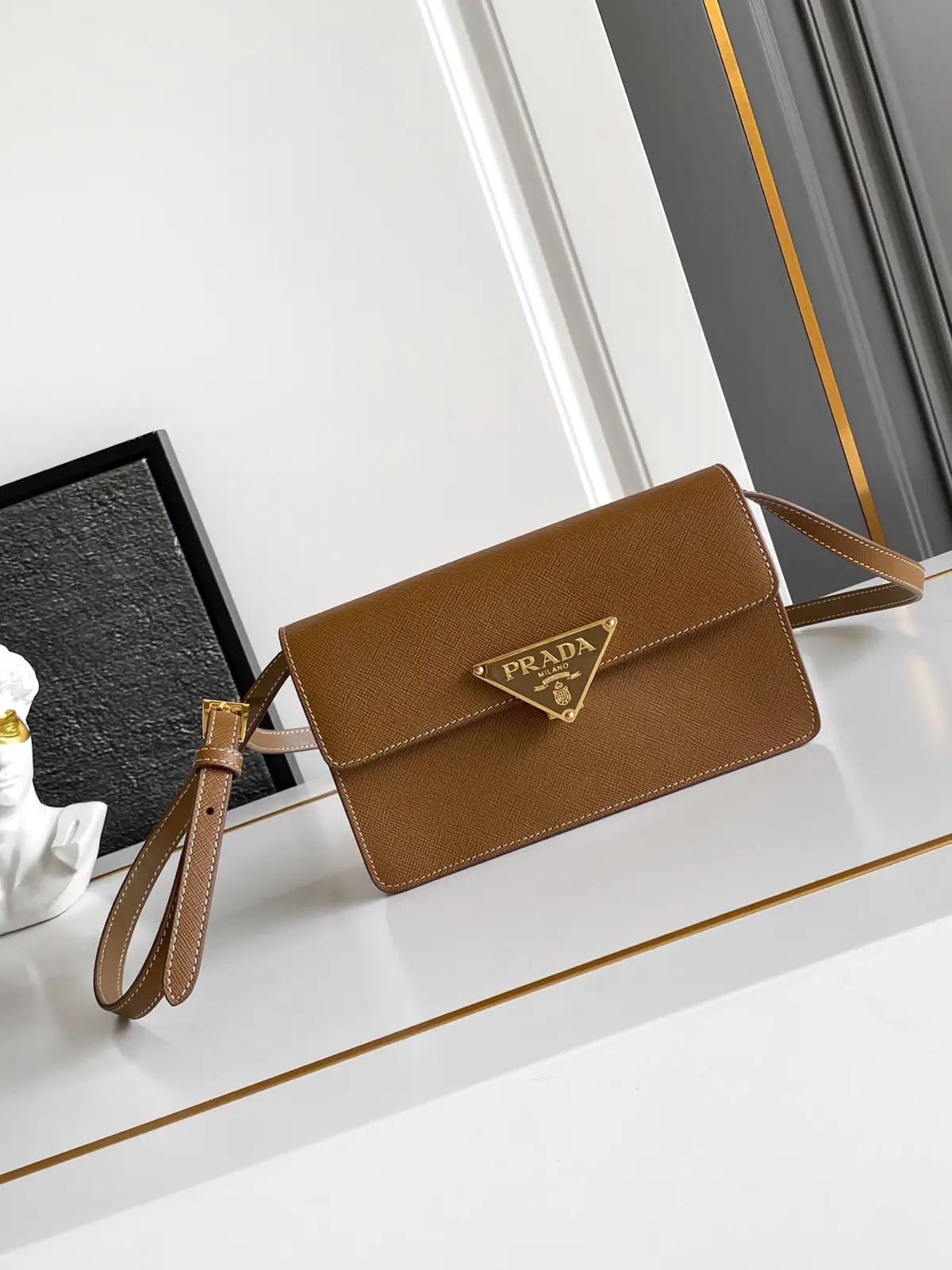 Prada Mini Saffiano Leather Crossbody Bag image 1