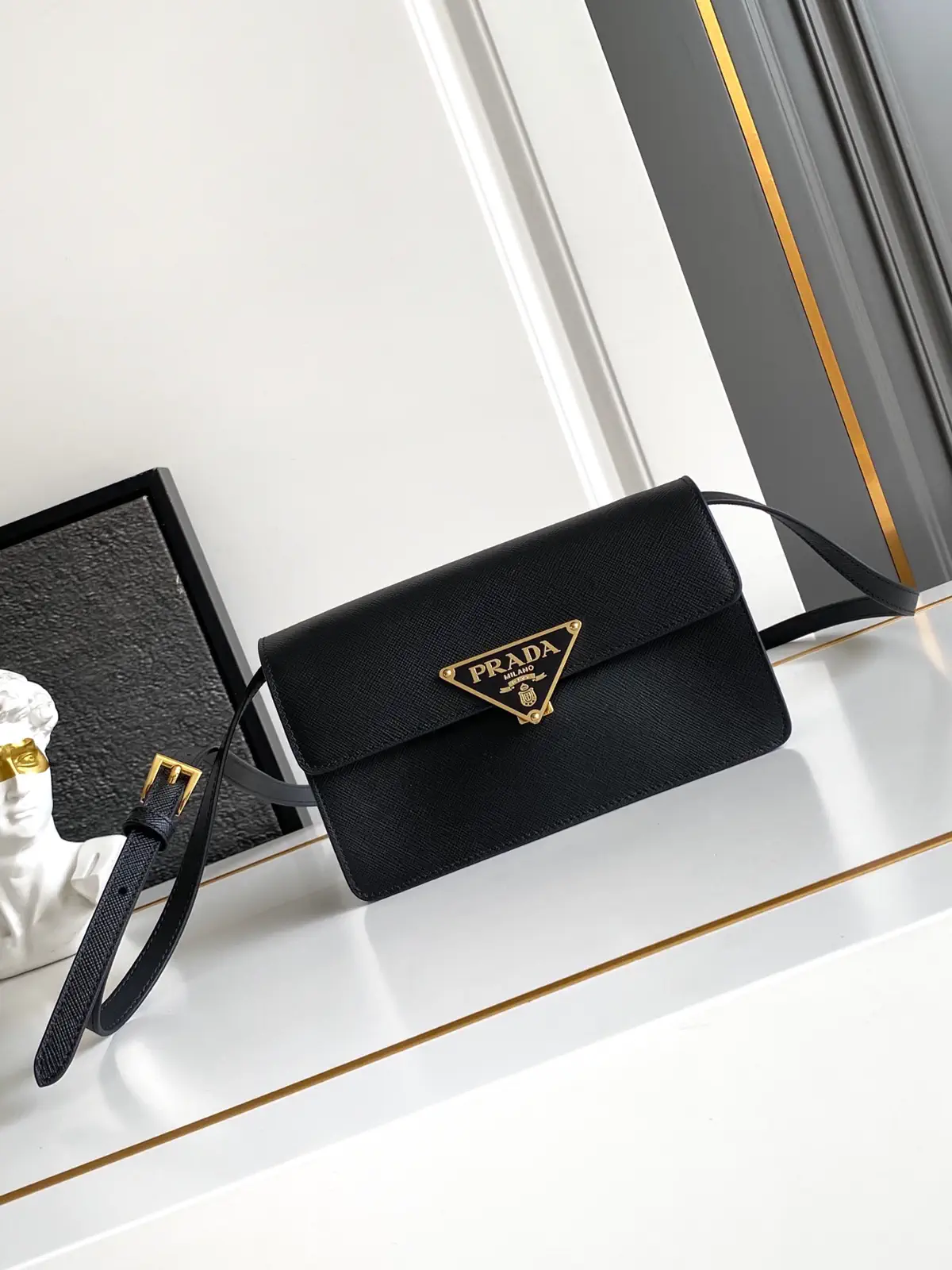 Prada Mini Saffiano Leather Crossbody Bag image 1