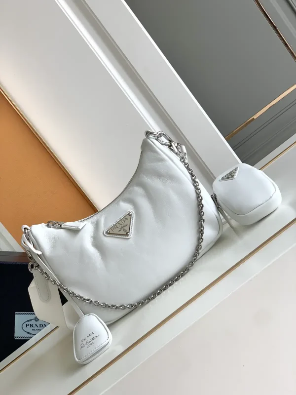 Prada Padded Leather Shoulder Bag with Attached Pouches image 1