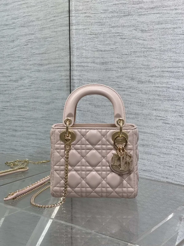 Dior Quilted Top Handle Bag with Crystal Charm image 1