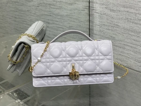 Dior Quilted Pearl Chain Clutch Bag image 1