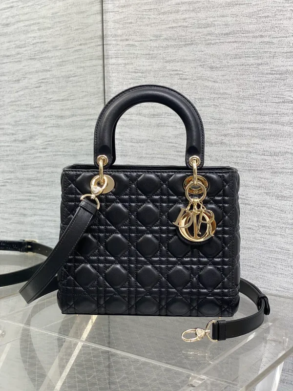 Dior Black Quilted Top Handle Bag image 1