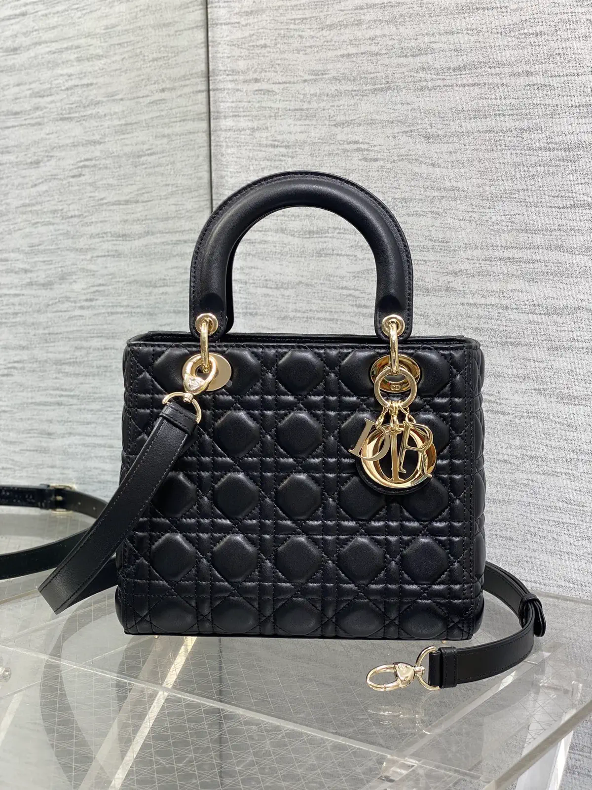 Dior Black Quilted Top Handle Bag image 1
