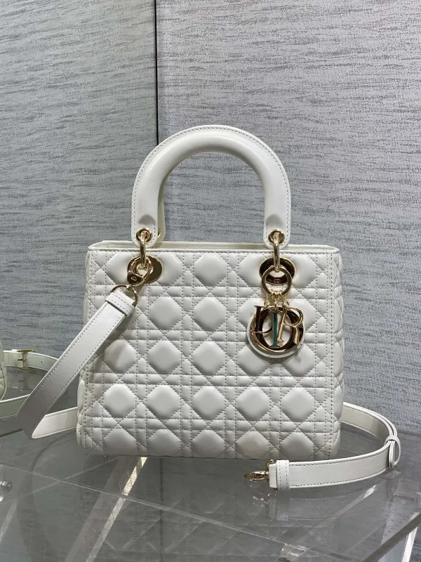 Dior White Quilted Top Handle Bag image 1