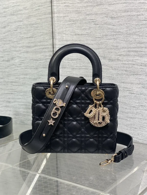Dior Quilted Top Handle Bag with Pearl Charms image 1