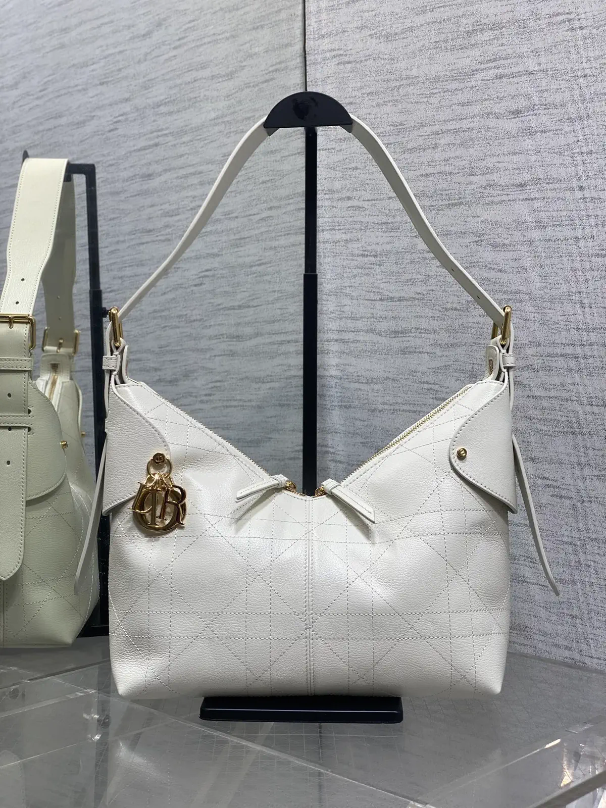 Dior White Quilted Shoulder Bag image 1