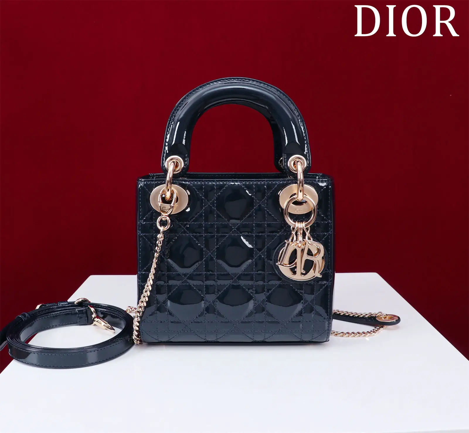 Dior Quilted Patent Top Handle Bag image 1