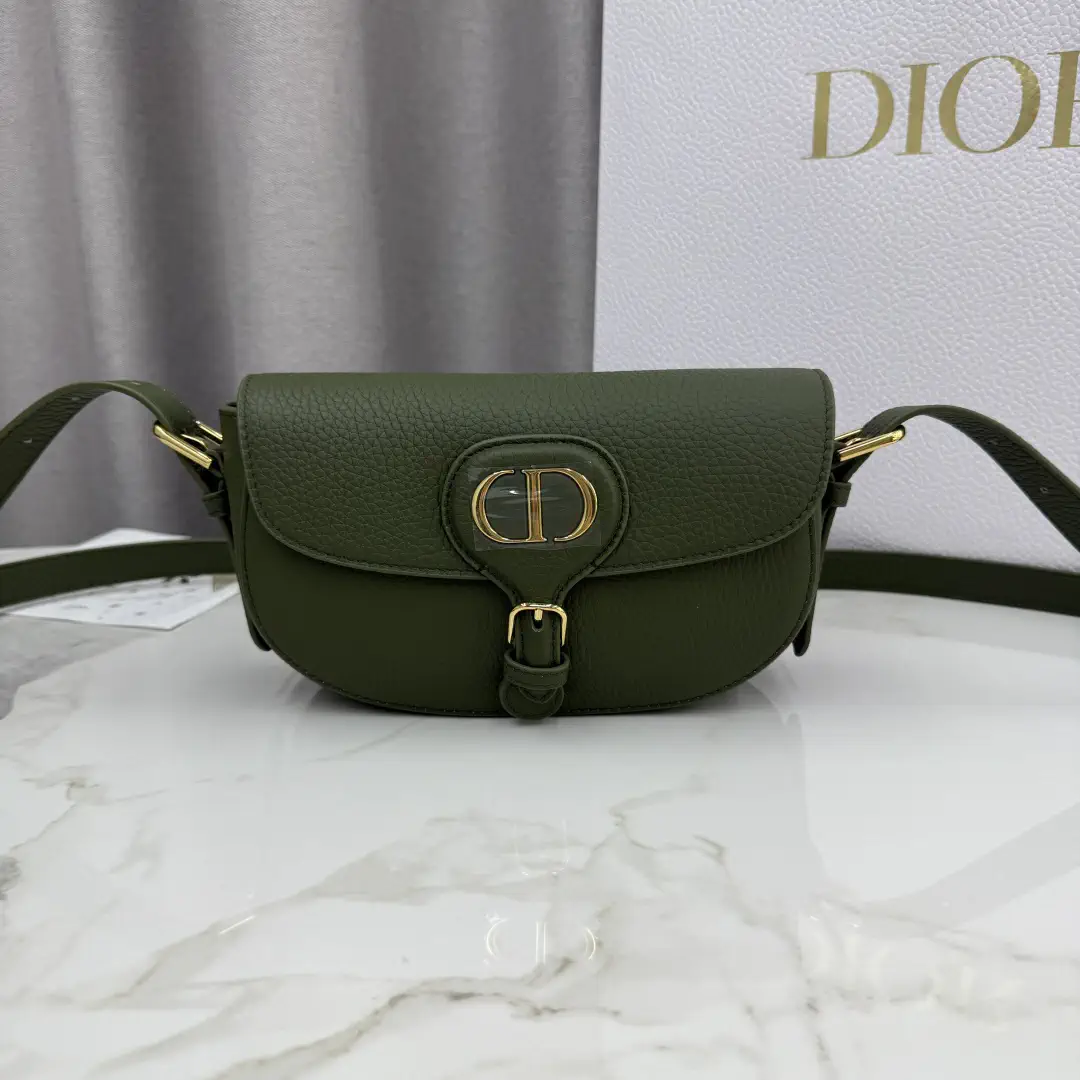 Dior Green Grained Leather Bobby East-West Bag image 1