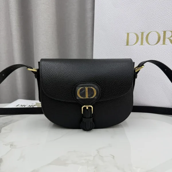 Dior Black Grained Leather Bobby Bag image 1