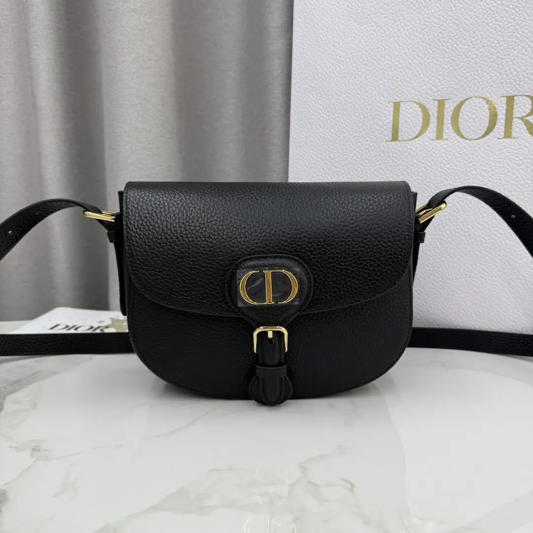 Dior Black Grained Leather Bobby Bag image 1