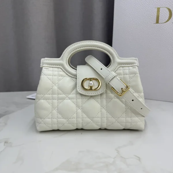 Dior White Quilted Top Handle Bag image 1