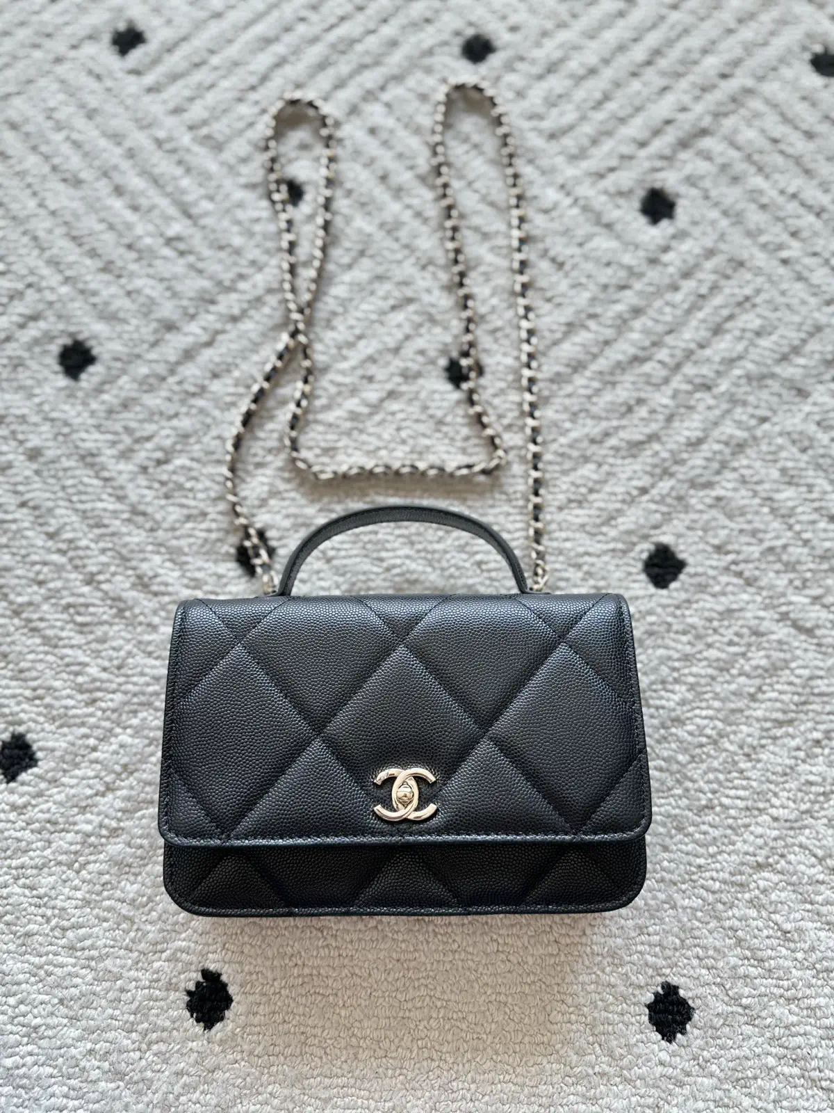 Chanel Black Quilted Top Handle Bag image 1