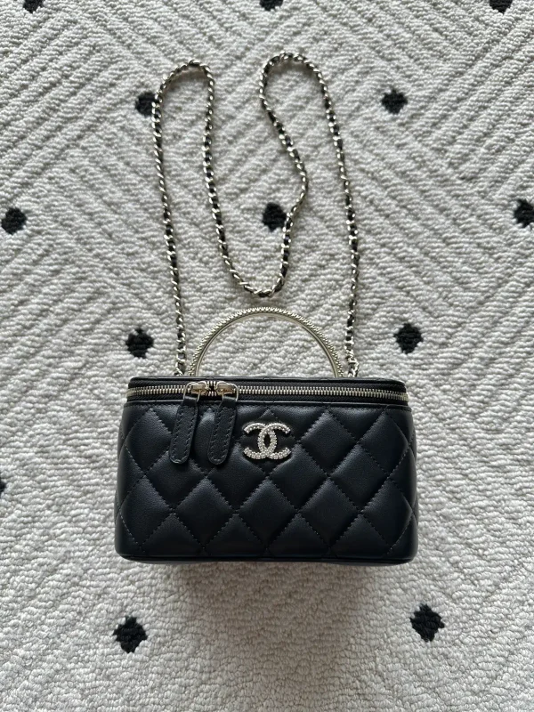 Chanel Black Quilted Vanity Bag with Top Handle image 1