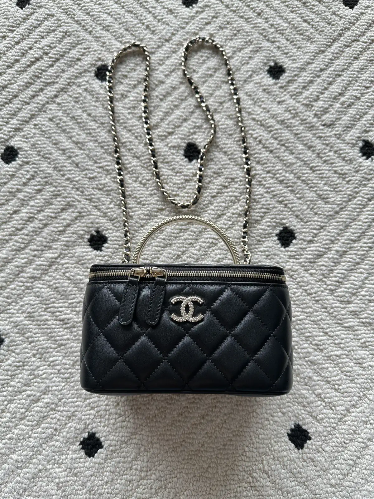 Chanel Black Quilted Vanity Bag with Top Handle image 1
