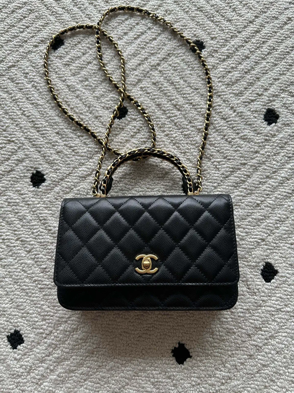 Chanel Black Quilted Top Handle Bag image 1