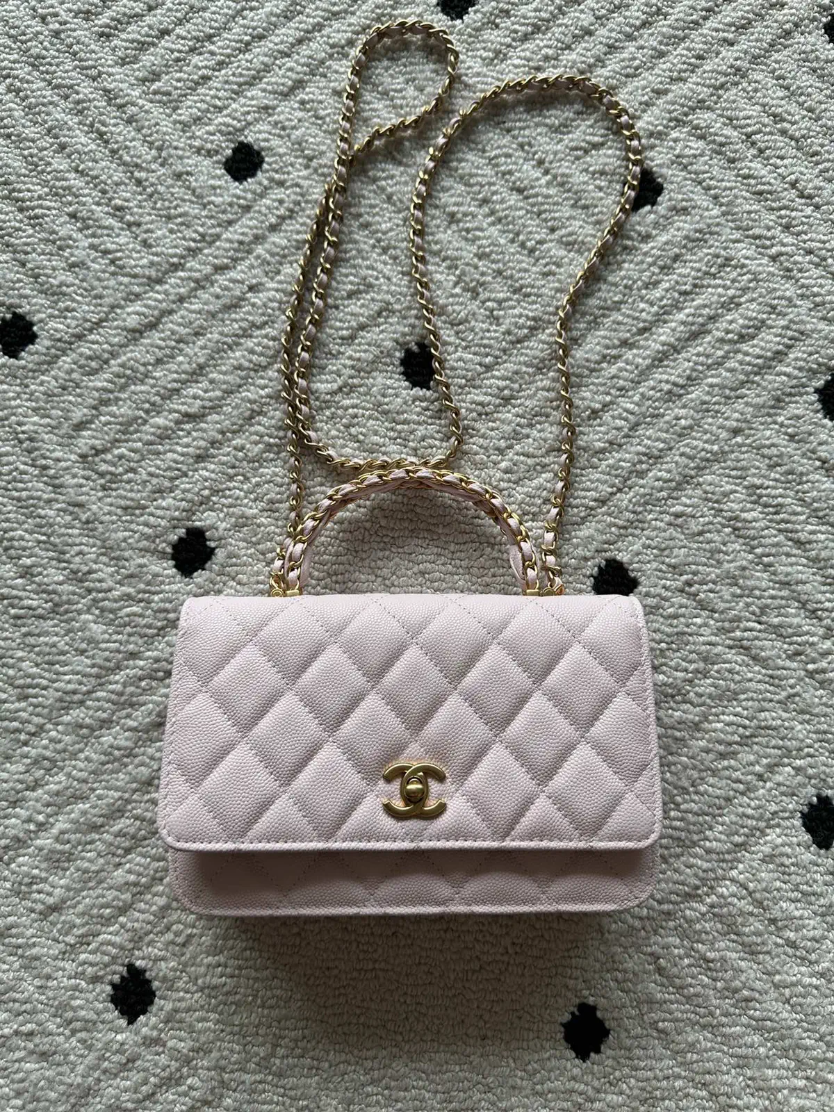 Chanel Light Pink Quilted Top Handle Bag image 1