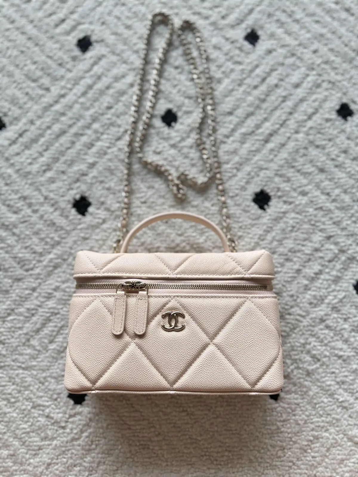Chanel Quilted Top Handle Bag with Chain Strap image 1