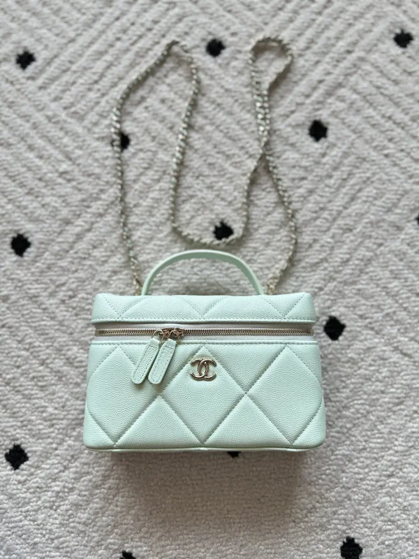 Chanel Quilted Top Handle Bag with Chain Strap image 1