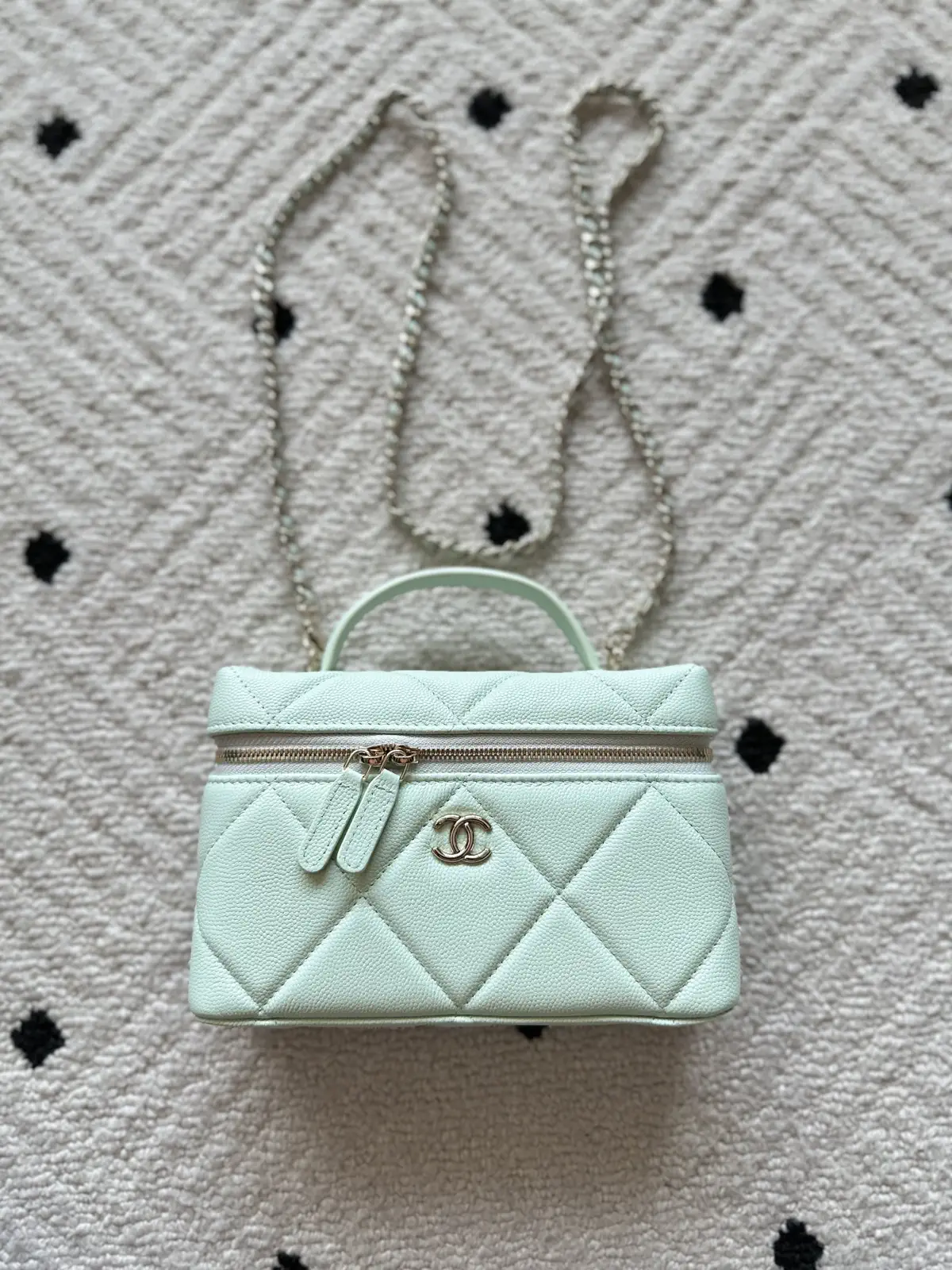 Chanel Quilted Top Handle Bag with Chain Strap image 1