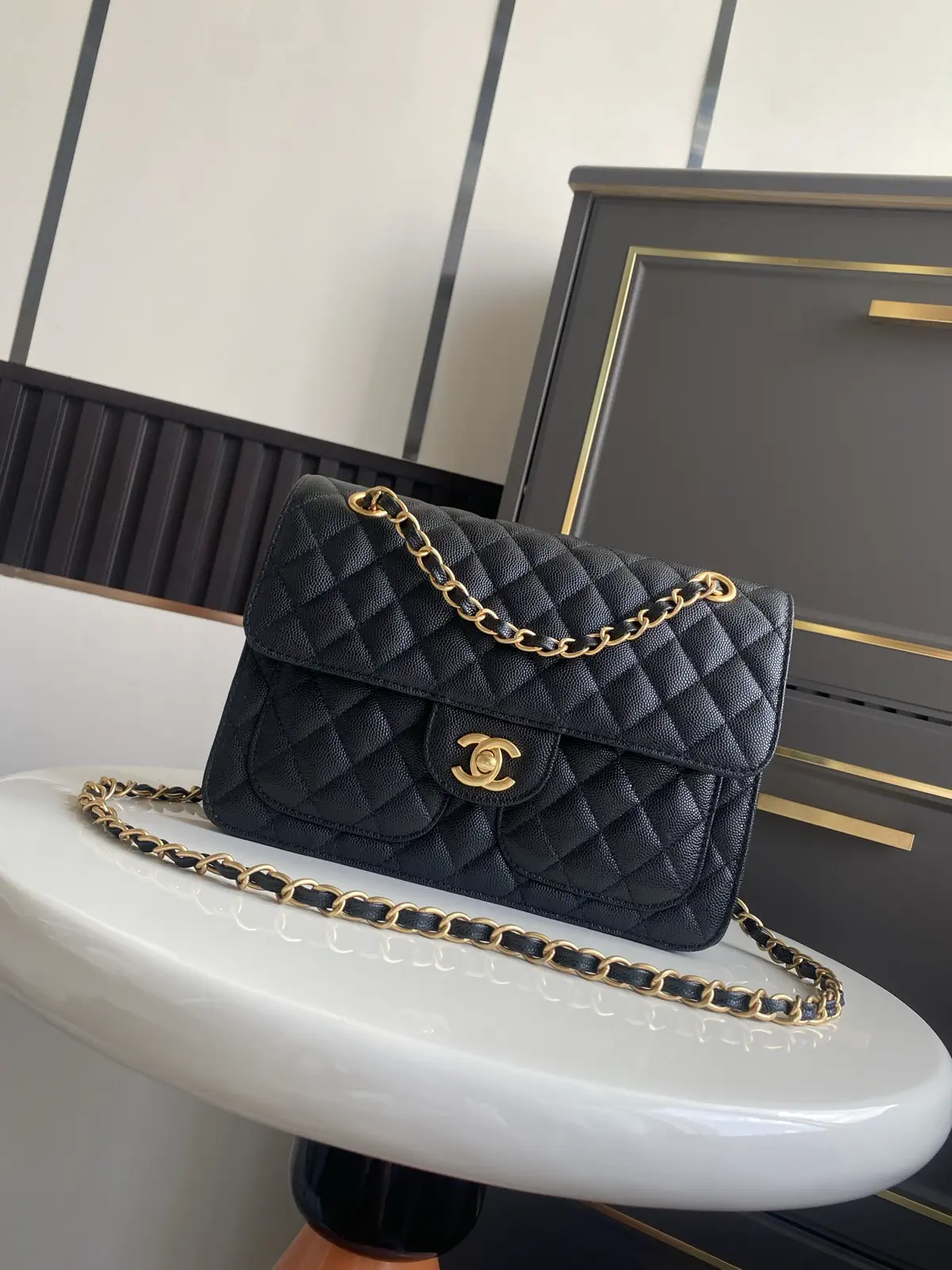 Chanel Black Quilted Double Pocket Flap Bag image 1