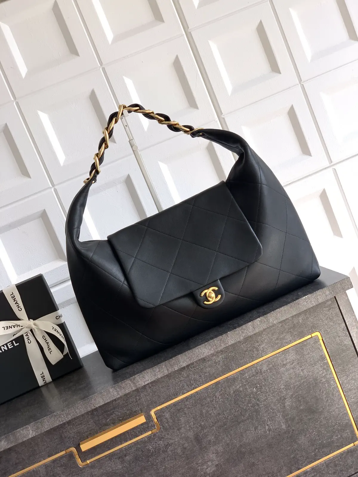 Chanel Quilted Hobo Shoulder Bag image 1
