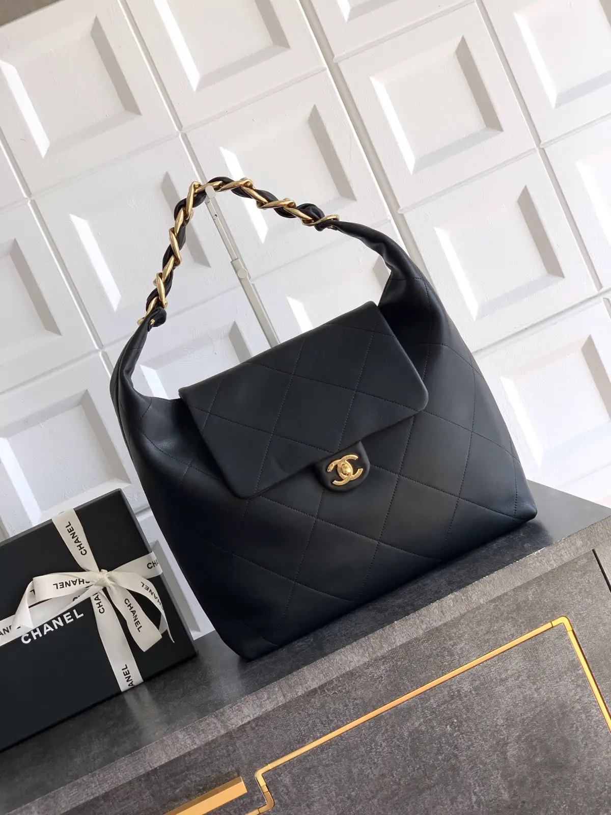 Chanel Quilted Hobo Shoulder Bag image 1
