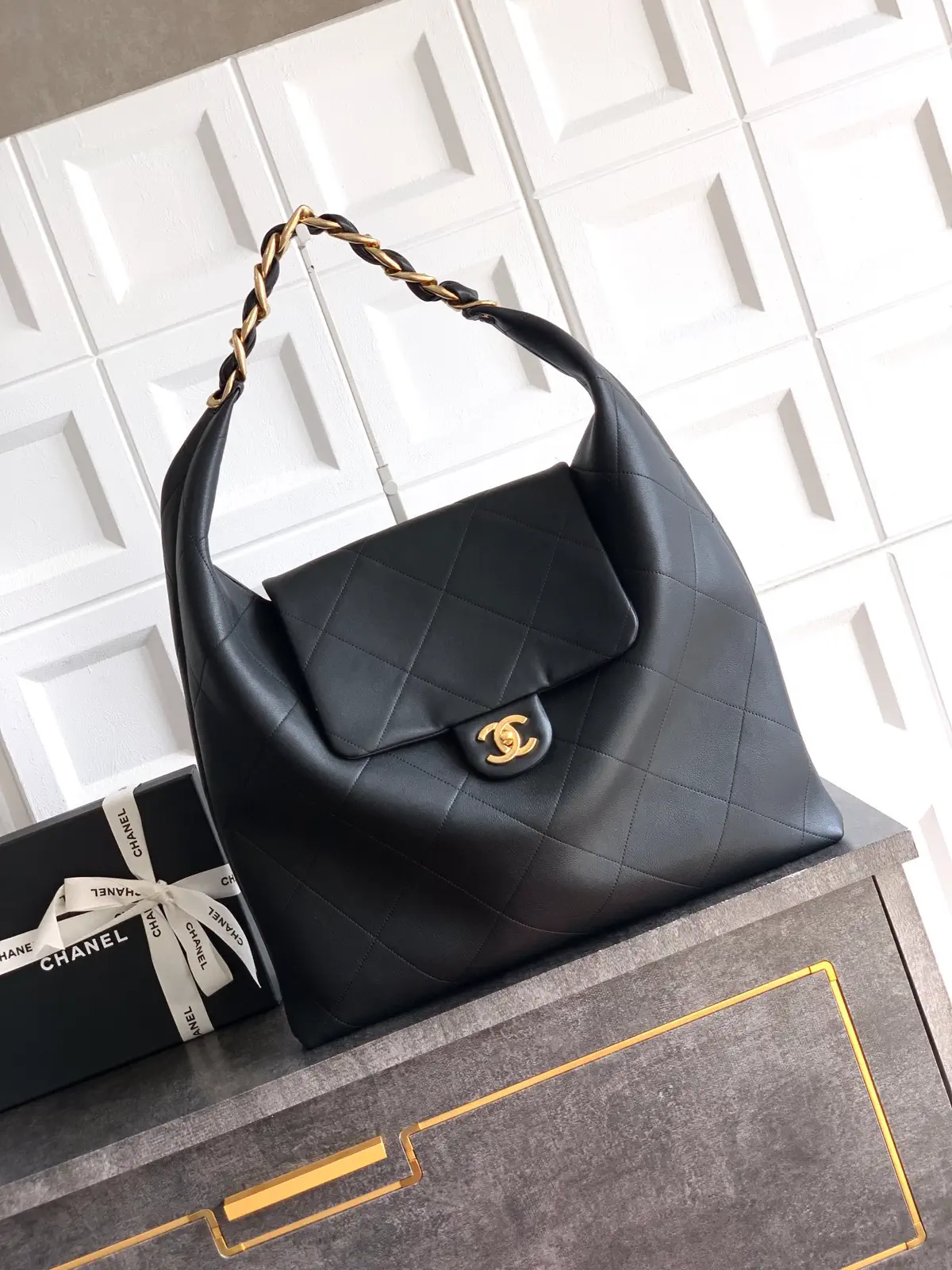 Chanel Quilted Hobo Shoulder Bag image 1