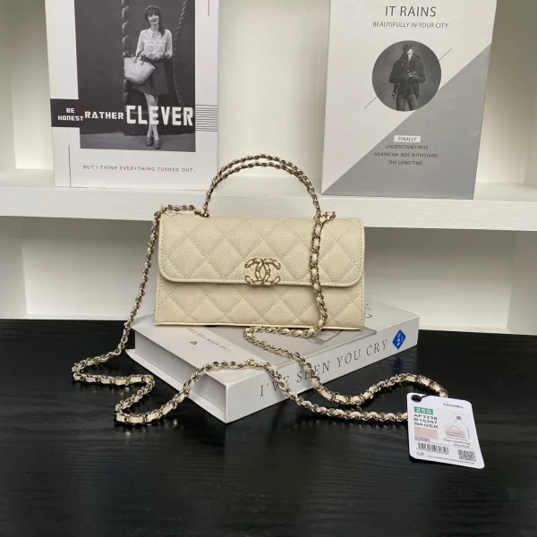 Chanel Quilted Top Handle Bag with Chain Strap image 1
