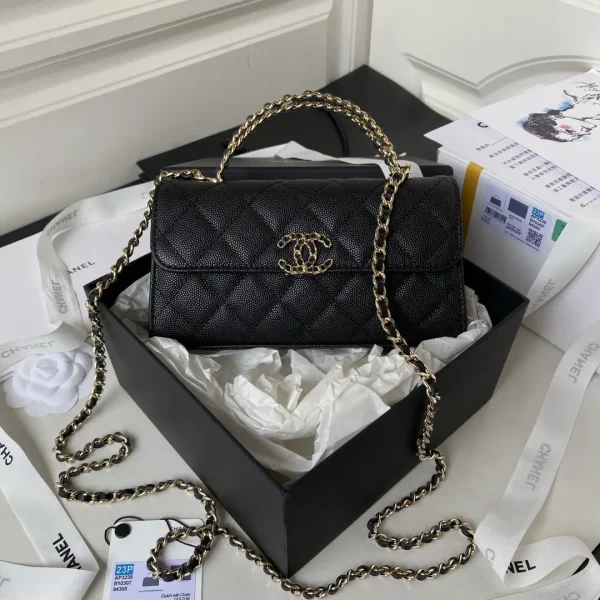 Chanel Black Quilted Long Handle Bag with Chain Strap image 1