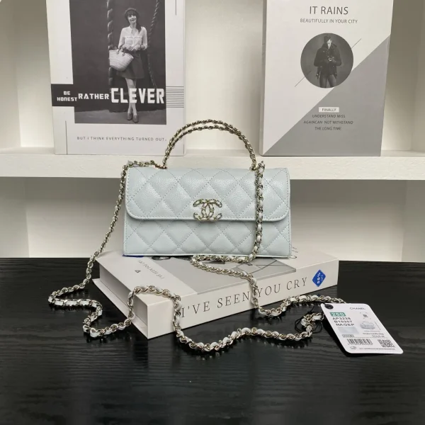 Chanel Quilted Top Handle Bag with Chain Strap image 1