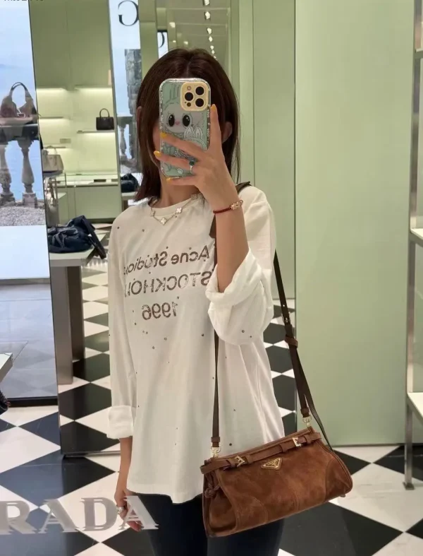 Prada Brown Suede Crossbody Bag image 1