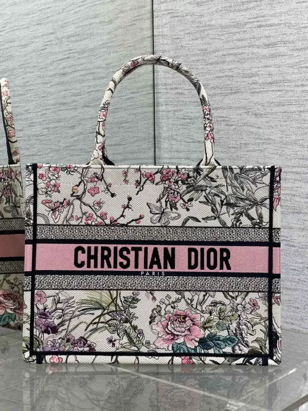 Dior Floral Embroidered Tote Bag image 1
