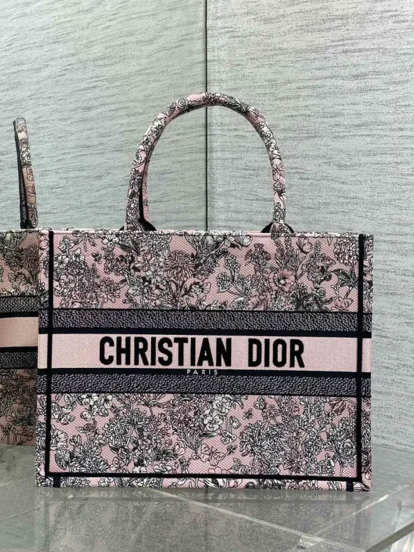 Dior Floral Embroidered Tote Bag image 1