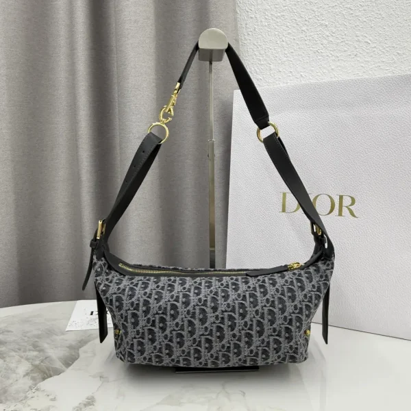Dior Gray Monogram Hobo Shoulder Bag image 1