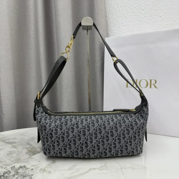 Dior Gray Monogram Hobo Shoulder Bag image 1